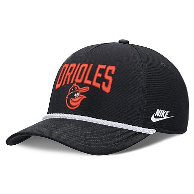 Men's Nike Black Baltimore Orioles Cooperstown Rise Adjustable Hat