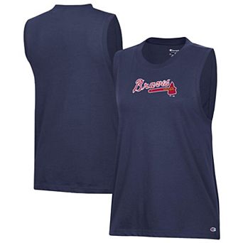 Women's Champion Navy Atlanta Braves Muscle Tank Top