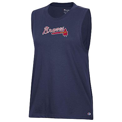 Women's Champion Navy Atlanta Braves Muscle Tank Top