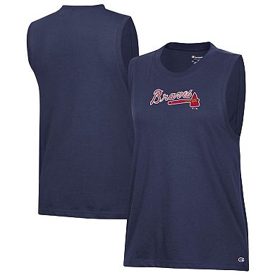 Women's Champion Navy Atlanta Braves Muscle Tank Top