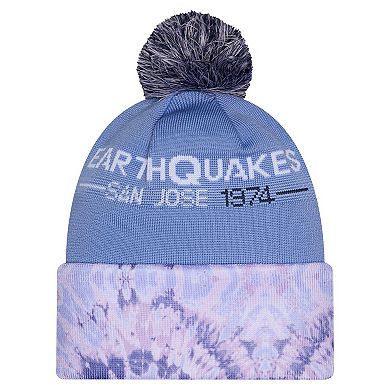 Men's New Era Light Blue San Jose Earthquakes 2026 Jersey Hook Cuffed Knit Hat with Pom