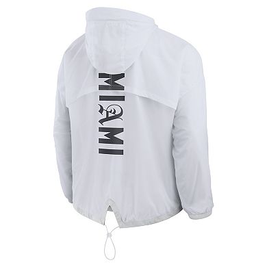 Men's Fanatics White Miami Dolphins Type Play Down Full-Zip Jacket