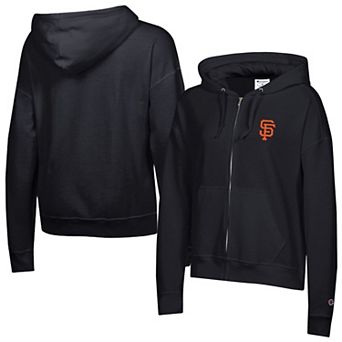 Women's Champion Black San Francisco Giants Powerblend Fleece Full-Zip Hoodie