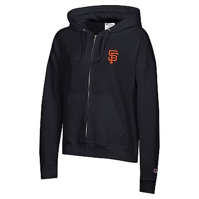 Women's Champion Black San Francisco Giants Powerblend Fleece Full-Zip Hoodie