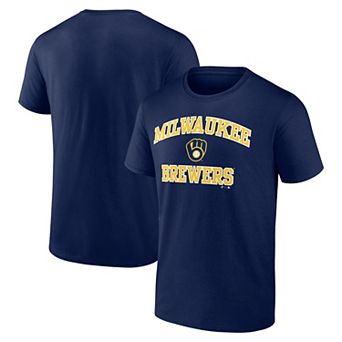 Men's Logo Athletic Navy Milwaukee Brewers Heart and Soul T-Shirt