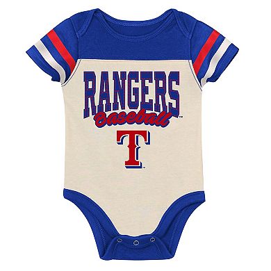 "Newborn Outerstuff Royal Texas Rangers Up One Three-Piece Bodysuit, Bib & Booties Set"