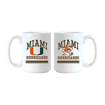 Logo Brands Miami Hurricanes 15oz. Current & Throwback Mug Set