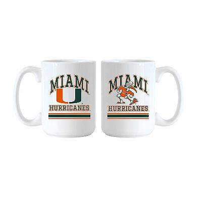 Logo Brands Miami Hurricanes 15oz. Current & Throwback Mug Set