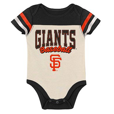 "Newborn Outerstuff Black San Francisco Giants Up One Three-Piece Bodysuit, Bib & Booties Set"