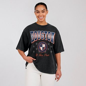 Women's WEAR by Erin Andrews Black Houston Astros Oversized Boyfriend T-Shirt