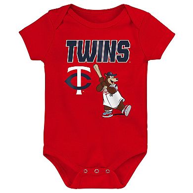 Newborn Outerstuff Minnesota Twins Home Plate 3-Piece Creeper Set
