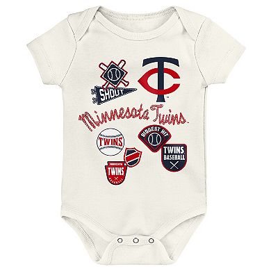 Newborn Outerstuff Minnesota Twins Home Plate 3-Piece Creeper Set