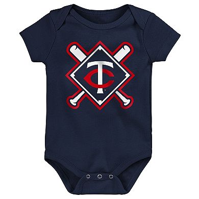 Newborn Outerstuff Minnesota Twins Home Plate 3-Piece Creeper Set