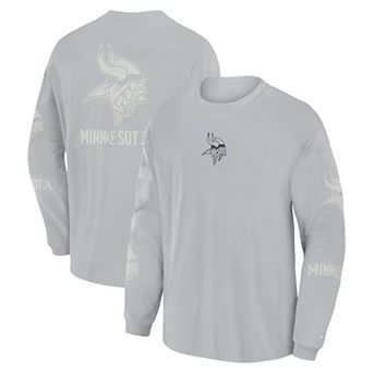 Men's Fanatics Gray Minnesota Vikings Oversized Type Play Long Sleeve T-Shirt