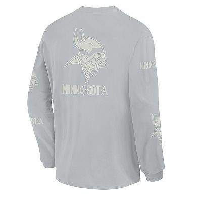 Men's Fanatics Gray Minnesota Vikings Oversized Type Play Long Sleeve T-Shirt