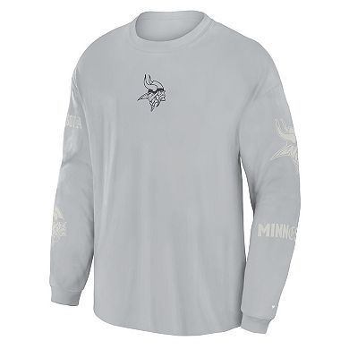 Men's Fanatics Gray Minnesota Vikings Oversized Type Play Long Sleeve T-Shirt