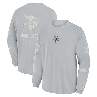 Men's Fanatics Gray Minnesota Vikings Oversized Type Play Long Sleeve T-Shirt
