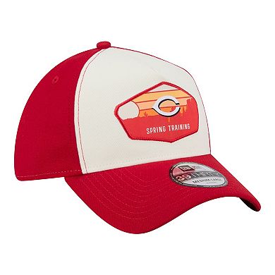 Men's New Era Stone Cincinnati Reds 2026 Spring Training Fan Pack Gradient 39THIRTY Flex Hat