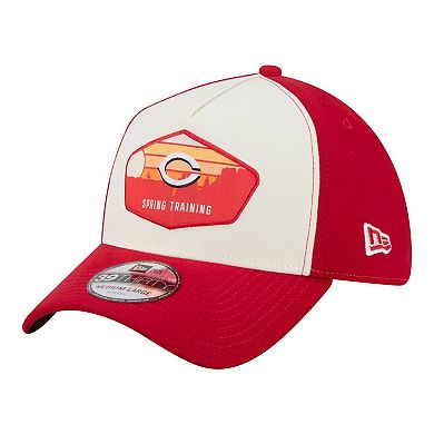 Men's New Era Stone Cincinnati Reds 2026 Spring Training Fan Pack Gradient 39THIRTY Flex Hat