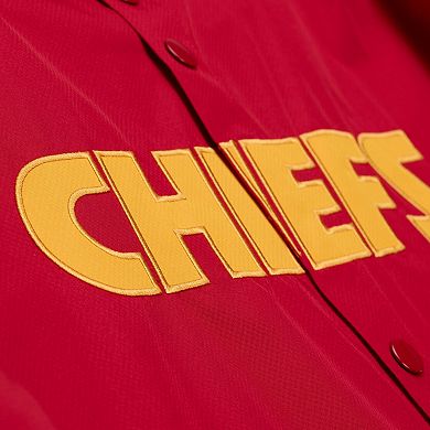 Men's Mitchell & Ness Red Kansas City Chiefs Coaches Full-Snap Hooded Windbreaker Jacket