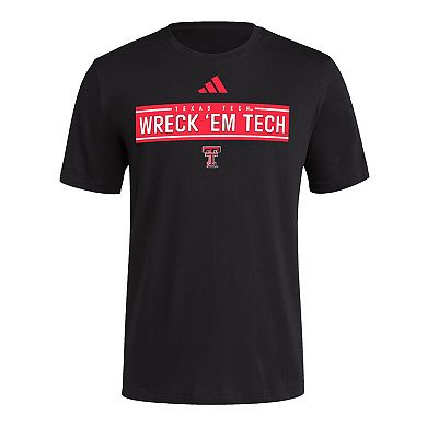 Men's adidas Black Texas Tech Red Raiders Locker Slogan Pre-Game T-Shirt