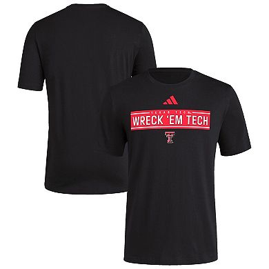 Men's adidas Black Texas Tech Red Raiders Locker Slogan Pre-Game T-Shirt