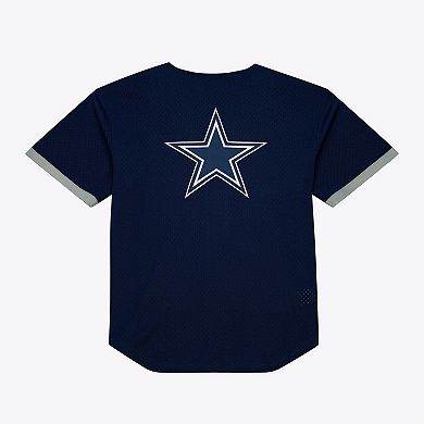 Men's Mitchell & Ness Navy Dallas Cowboys Head Coach Mesh Full-Button Fashion Jersey