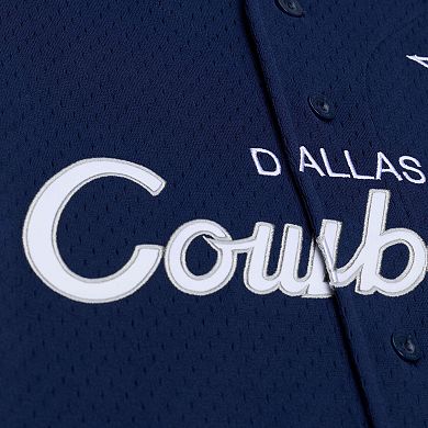 Men's Mitchell & Ness Navy Dallas Cowboys Head Coach Mesh Full-Button Fashion Jersey