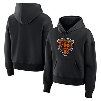 Women's Fanatics Black Chicago Bears Relaxed High Hip Essential Legacy Hoodie