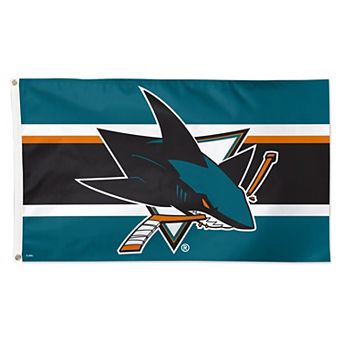 WinCraft San Jose Sharks 3' x 5' Team Stripe Deluxe Single-Sided Flag