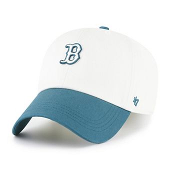 Men's '47 White/Teal Boston Red Sox Contemporary Tonal Clean Up Adjustable Hat