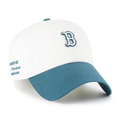 Men's '47 White/Teal Boston Red Sox Contemporary Tonal Clean Up Adjustable Hat
