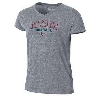 Women's Champion Heather Gray Houston Texans Triumph Tri-Blend V-Neck T-Shirt