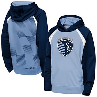 Youth Outerstuff Light Blue Sporting Kansas City Striker Fleece Hoodie