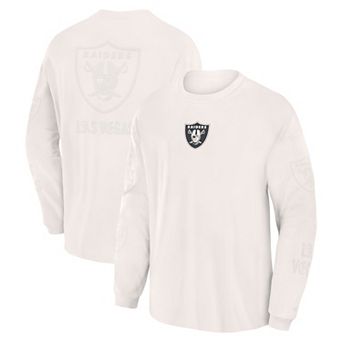 Men's Fanatics Gray Las Vegas Raiders Oversized Type Play Long Sleeve T-Shirt
