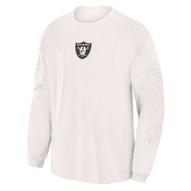 Men's Fanatics Gray Las Vegas Raiders Oversized Type Play Long Sleeve T-Shirt