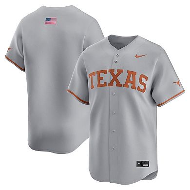 Men's Nike Gray Texas Longhorns Alternate Limited Baseball Jersey