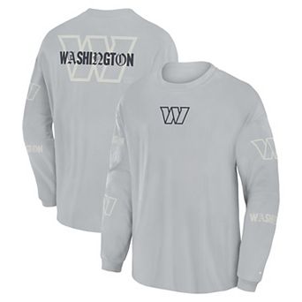 Men's Fanatics Gray Washington Commanders Oversized Type Play Long Sleeve T-Shirt