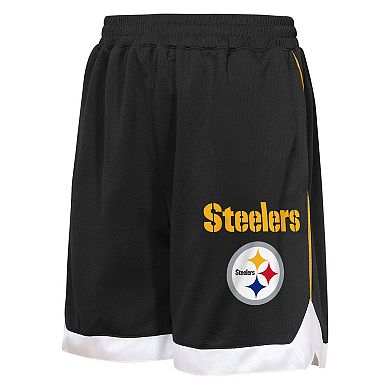 Youth Outerstuff Black Pittsburgh Steelers All Star Mesh Shorts