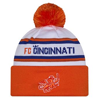Men's New Era White FC Cincinnati 2026 Jersey Hook Cuffed Pom Knit Hat