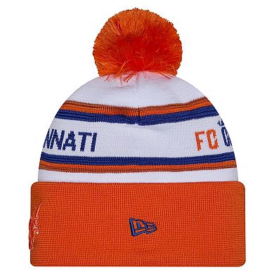 Men's New Era White FC Cincinnati 2026 Jersey Hook Cuffed Pom Knit Hat