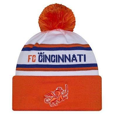 Men's New Era White FC Cincinnati 2026 Jersey Hook Cuffed Pom Knit Hat