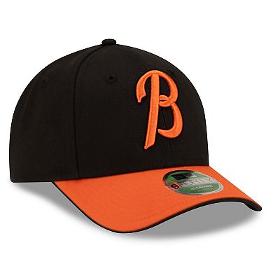 Men's New Era Black/Orange Baltimore Orioles Player Replica 9FORTY Adjustable Hat