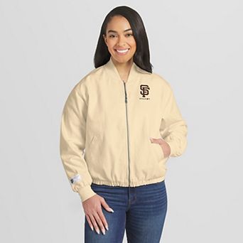 Women's WEAR by Erin Andrews Cream San Francisco Giants Full-Zip Bomber Jacket