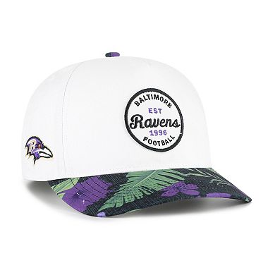 Men's '47 White/Purple Baltimore Ravens Beach Side Hitch Adjustable Hat