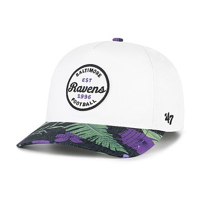 Men's '47 White/Purple Baltimore Ravens Beach Side Hitch Adjustable Hat