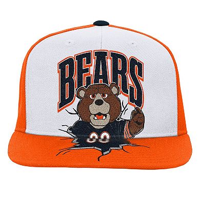 Youth Mitchell & Ness White Chicago Bears Team Mascot Snapback Hat