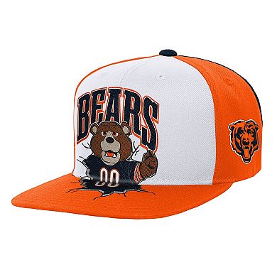 Youth Mitchell & Ness White Chicago Bears Team Mascot Snapback Hat