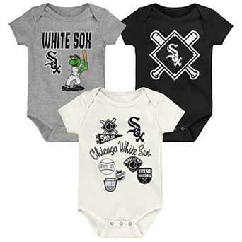 Newborn Outerstuff Chicago White Sox Home Plate 3 pc Creeper Set