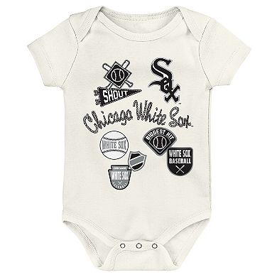 Newborn Outerstuff Chicago White Sox Home Plate 3-Piece Creeper Set
